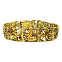 Middle Eastern 18ct gold wirework bracelet