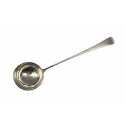 George III silver Old English pattern soup ladle initialled 'B' London 1784 Maker George Smith III 5.4oz 