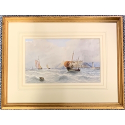 Edward King Redmore (1860-1941): Fishing vessels off Whitby, watercolour signed and dated 1878, 17cm x 28cm