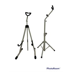 Two painted metal guitar stands (2) 