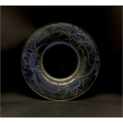 Lalique 'Gazelles' frosted and opalescent glass bowl, moulded R. Lalique, D29.5cm 