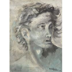Fulvio De Luca (Italian 20th Century): Portrait of a Classical Man, oil on canvas 41cm x 30cm 