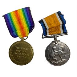 World War I medal pair comprising war and victory medals, to '194846 SPR.G.A.WHITAKER.R.E'