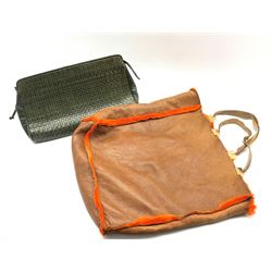 Mulberry Company woven green leather clutch bag together with a Emanuel Ungaro tan suede tote bag with orange faux fur lining and gold-tone hardware (2)