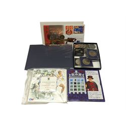 Coins including United Kingdom 1994 brilliant uncirculated coin collection, commemorative crowns, Millennium 2000 five pound coin in folder etc