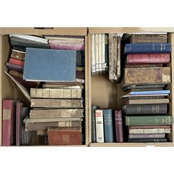 Two boxes of books in various subjects including novels, reference works etc