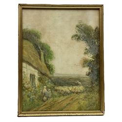 Frederick Hines (1852-1952): 'A Surrey Lane' and 'Harvest Time', pair watercolours signed 36cm x 27cm (2)