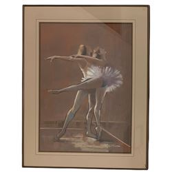 Hutchinson (British contemporary): Ballet Dancer, pastel signed 64cm x 46cm