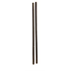 Pair of turned mahogany poles or pillars, one end with screw, L175cm (each)