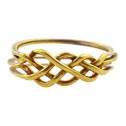 Gold Russian interlocking love knot ring