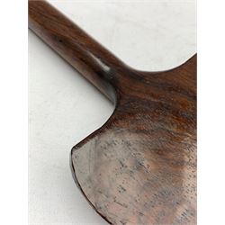 19th Century rosewood spade with tapering blade and 'T' handle L56cm