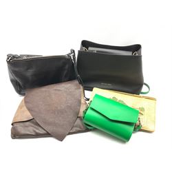 Zatchels green crossbody bag, Michael Kors black handbag, together with a Radley black leather handbag and two others (5)