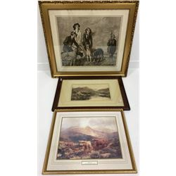 Three prints after: Louis Bosworth Hurt, Frederick Whiting and Alfred de Breanski max 46cm x 56cm (3)
