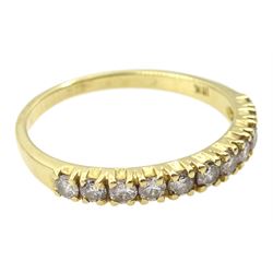 18ct gold round brilliant cut diamond half eternity ring, London import marks