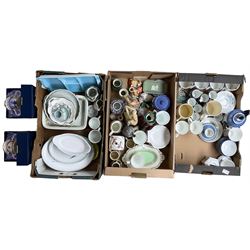 Quantity of ceramics including pair of Coalport Diana and Charles wedding Loving cups together with Royal Doulton, Jasperware, Herend Masons etc. in five boxes