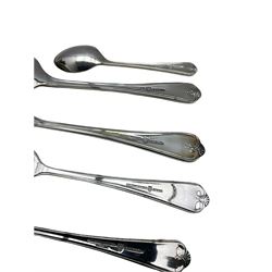 Quantity of Jesmond pattern plated cutlery comprising eight table knives, eight dessert knives, seven table forks, eight dessert forks, eight table spoons, eight soup spoons and eight tea spoons