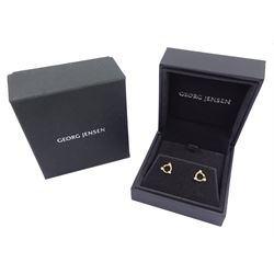 Georg Jensen pair of 18ct gold round brilliant cut diamond Magic stud earrings, boxed