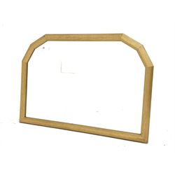 Gilt framed wall mirror, shaped and reeded frame enclosing bevelled plate 100cm x 71cm