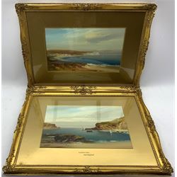 John Shapland (British 1865-1929): 'Lulworth Cove' and 'The Foreland Swanage', pair gouaches signed and titled 28cm x 47cm (2)
