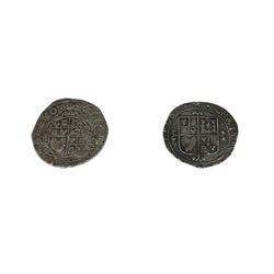 Two Charles I silver sixpence coins