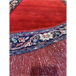 Persian red ground runner, guarded border decorated with floral design 