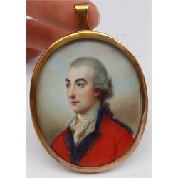 English School (18th/19th century): John Frederick Sackville, 3rd Duke of Dorset (1745-1799), portrait miniature unsigned, the frame engraved verso 4cm x 5cm