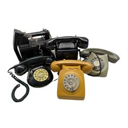 Five vintage telephones including Siemens Ediswan, G & C etc