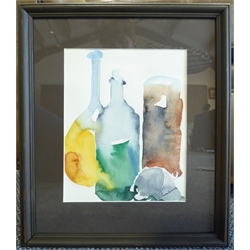  Zdzislaw Ruszkowski (Polish 1907-1991): Still Life of Bottles, watercolour signed 24cm x 19cm  
