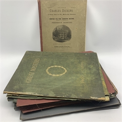 Charles Dickens: 'A Gossip About His Life, Works and Characters. with Eighteen Full-Page Character Sketches by Frederick Barnard, in 6 vols and large bound Folio of Great Masters, 1400-1800, Printed by WM Heinemann 1903 and 1904, 25 vols  