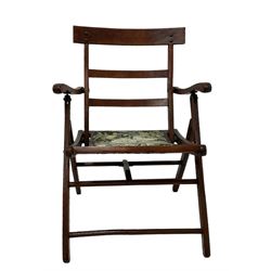 20th century teak frame folding chair