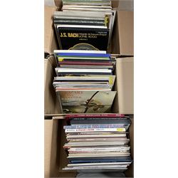 Three boxes of mostly Classical LP's records 