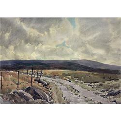 Joseph Pighills (British 1902-1984): 'Haworth Moor Yorkshire', watercolour signed and dated '50, titled verso 32cm x 44cm