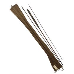 Hardy three-piece split cane fly rod, 9ft 4