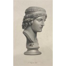 After John Taylor Wedgwood (British 1782 - 1856): 'The Young Bacchus' Bust and Classical Maiden Bust, pair proof engravings former signed in the plate 26cm x 21cm (2)