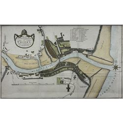 L Charlton (British 18th century): 'Plan of the Town and Harbour of Whitby', 18th century engraved map with hand-colouring pub. c1778, 28cm x 48cm