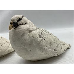 Guy James Holder (British 1959-): Pair of studio pottery doves, L20cm