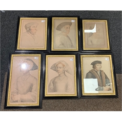 F. Bartolozzi after Hans Holbein - A series of six framed portrait engravings of historical Character including Earl Fitzwilliam, Queen Mary, Jane Seymour etc 