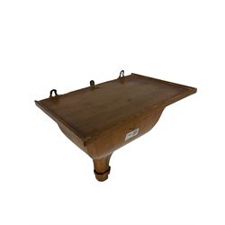 Fruitwood Wall Bracket, the dished and stepped moulded top over shaped and tapering body with canted corners W30cm