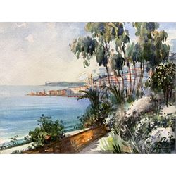 Gianni (Italian 20th century): Naples Bay Landscapes, pair watercolours signed 23cm x 30cm (2)