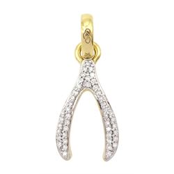 Links of London 18ct gold pave set diamond wishbone pendant / charm, hallmarked