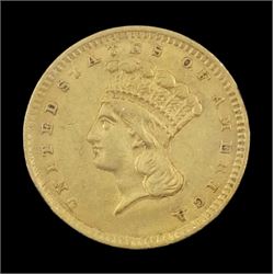 United States of America 1856 gold one dollar coin