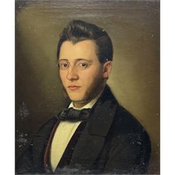 German School (Mid-19th century): Portrait of a Victorian German Gentleman, oil on canvas indistinctly signed and dated 1859, 54cm x 46cm