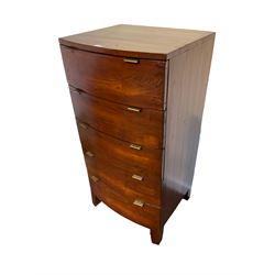 Barker & Stonehouse - Navajos reclaimed chestnut bow front chest, fitted with five drawers 