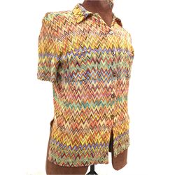 Missoni woven zigzag pattern two piece of buttoned short sleeved shirt and trousers 