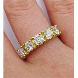 18ct gold five stone diamond ring, hallmarked, diamond total weight approx 1.70 carat