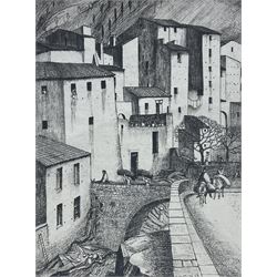 Frederick George Austin (British 1902-1990): Figures and Donkeys in a Continental Town, drypoint etching inscribed '2nd state' in pencil 16cm x 12cm (unframed)
Provenance: direct from the granddaughter of the artist