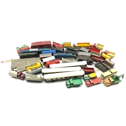 Quantity of Hornby OO gauge model railway including Falcon A4 locomotive and tender, other locomotives and rolling stock, track etc and a few die cast model vehicles including Dinky Supertoy Horse Box, Bedford Tippers etc