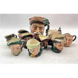 Collection of Royal Doulton Character jugs comprising Robinson Crusoe, John Doulton, The Poacher and other 