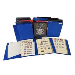 World stamps, including Israel, Hungary, New Zealand, Philippines, Cuba, Romania, Iraq etc, housed in eighteen ring binder folders