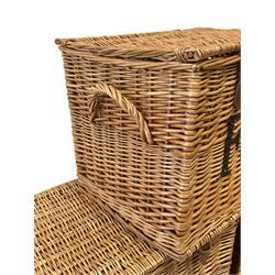 Set three Fortnum & Mason wicker picnic hampers or baskets 
